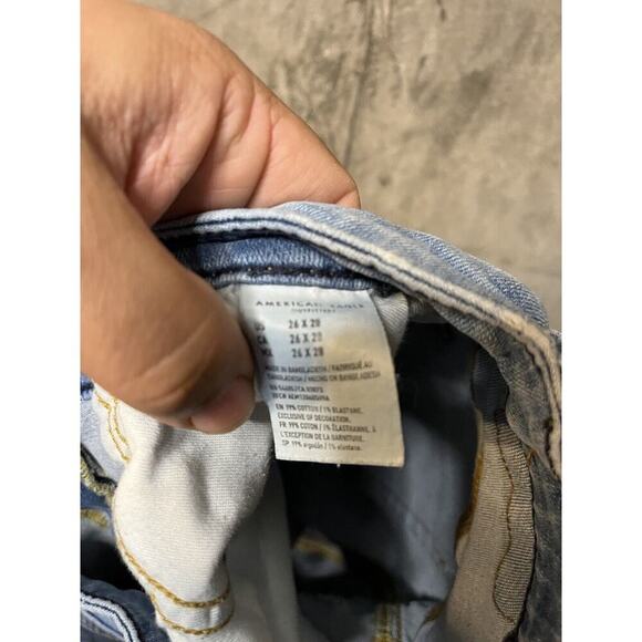 American Eagle Athletic Skinny Airflex + Distressed Jeans Size 26 x‎ 28 - Picture 5 of 9